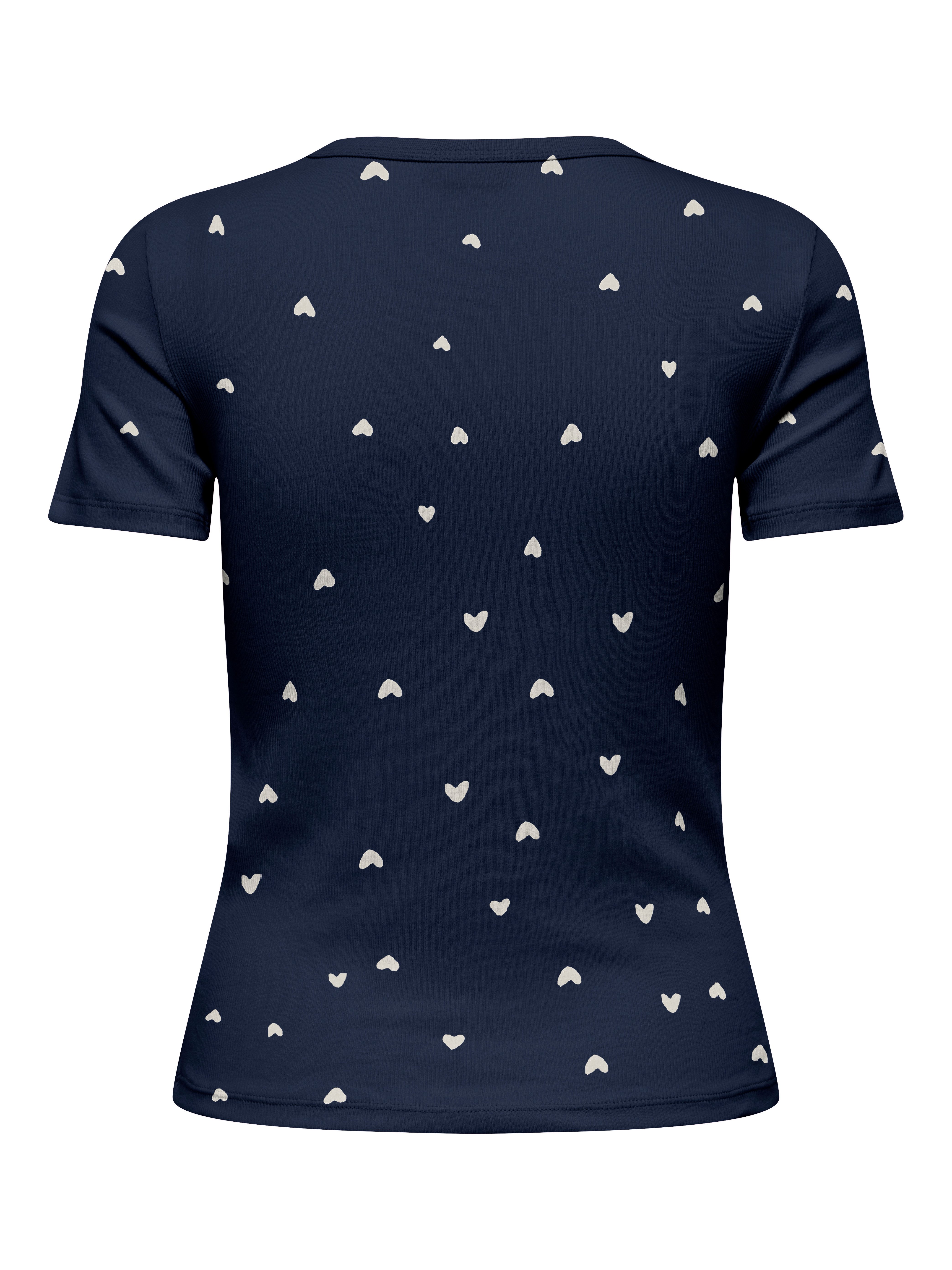 JDY Kurzarmshirt JDYLUCKY S/S O NECK TOP JRS DIA Baumwollmischung, slim fit