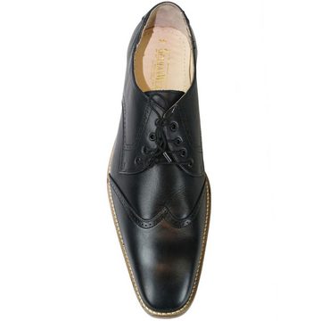 German Wear DR-07 schwarz Schnürschuh Business-schuhe Derby Halbschuhe Lederschuhe mit Ledersohle schwarz