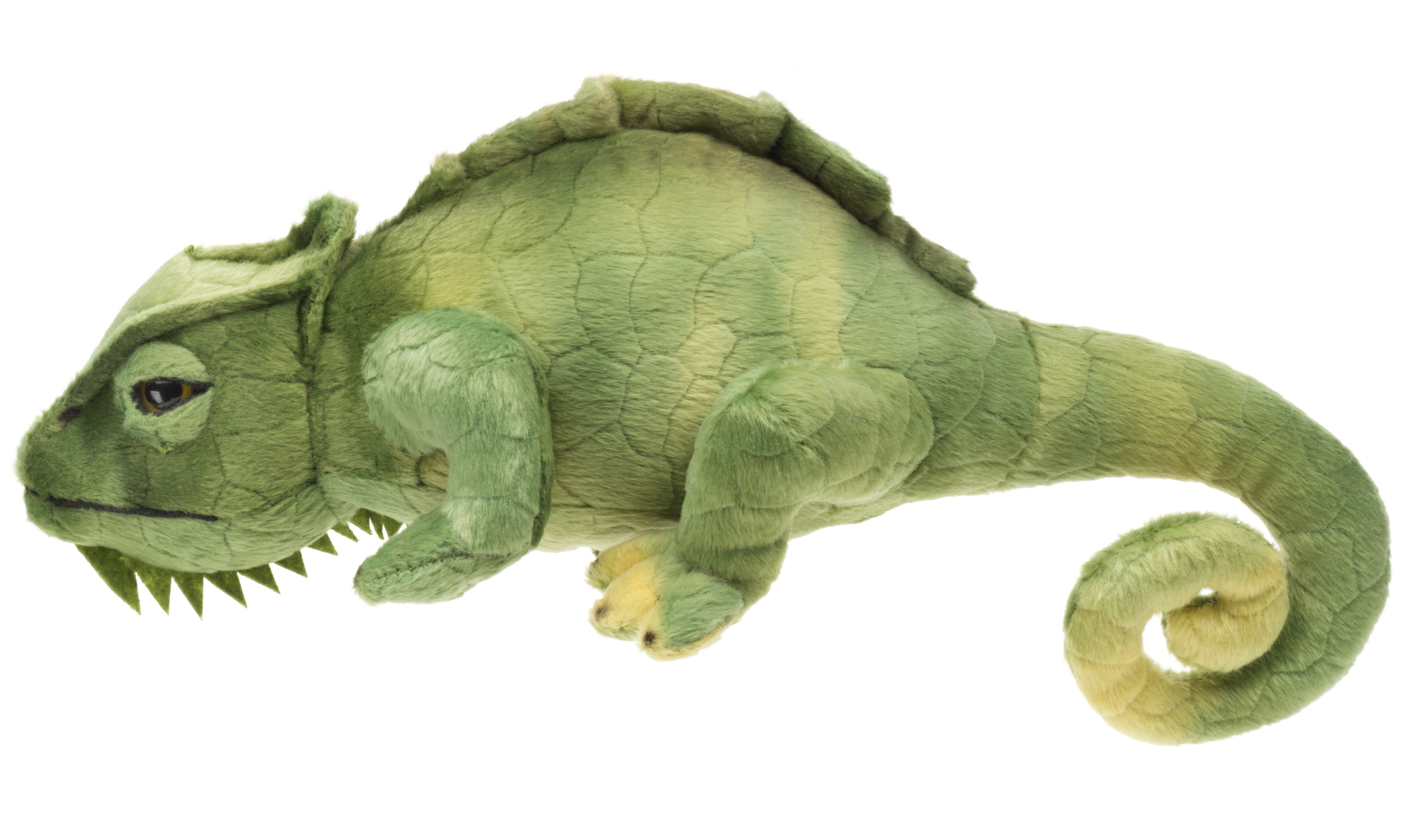 Uni-Toys Kuscheltier Chamäleon grün - 28 cm (Länge) - Plüsch-Reptil - Plüschtier, zu 100 % recyceltes Füllmaterial