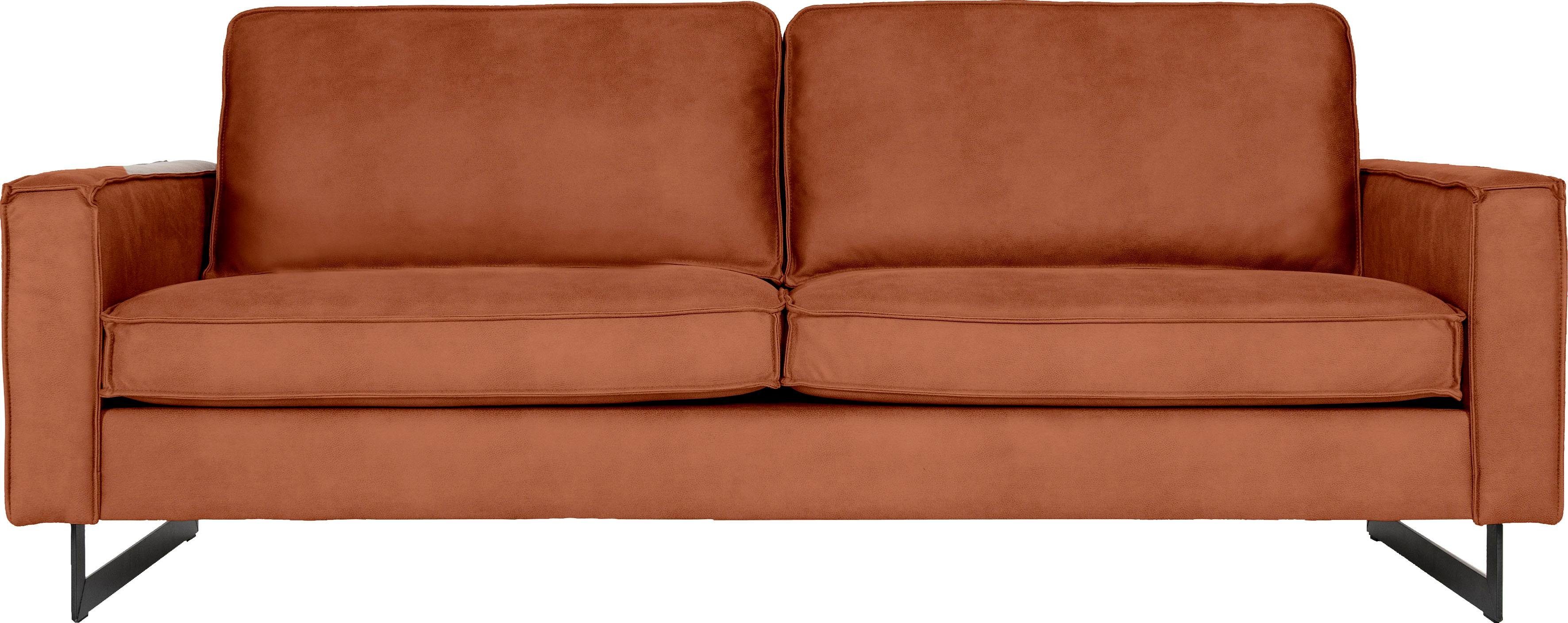 Home affaire 3-Sitzer "Pinto, 206 cm, Cord, Chenille, Lederoptik" mit Keder günstig online kaufen