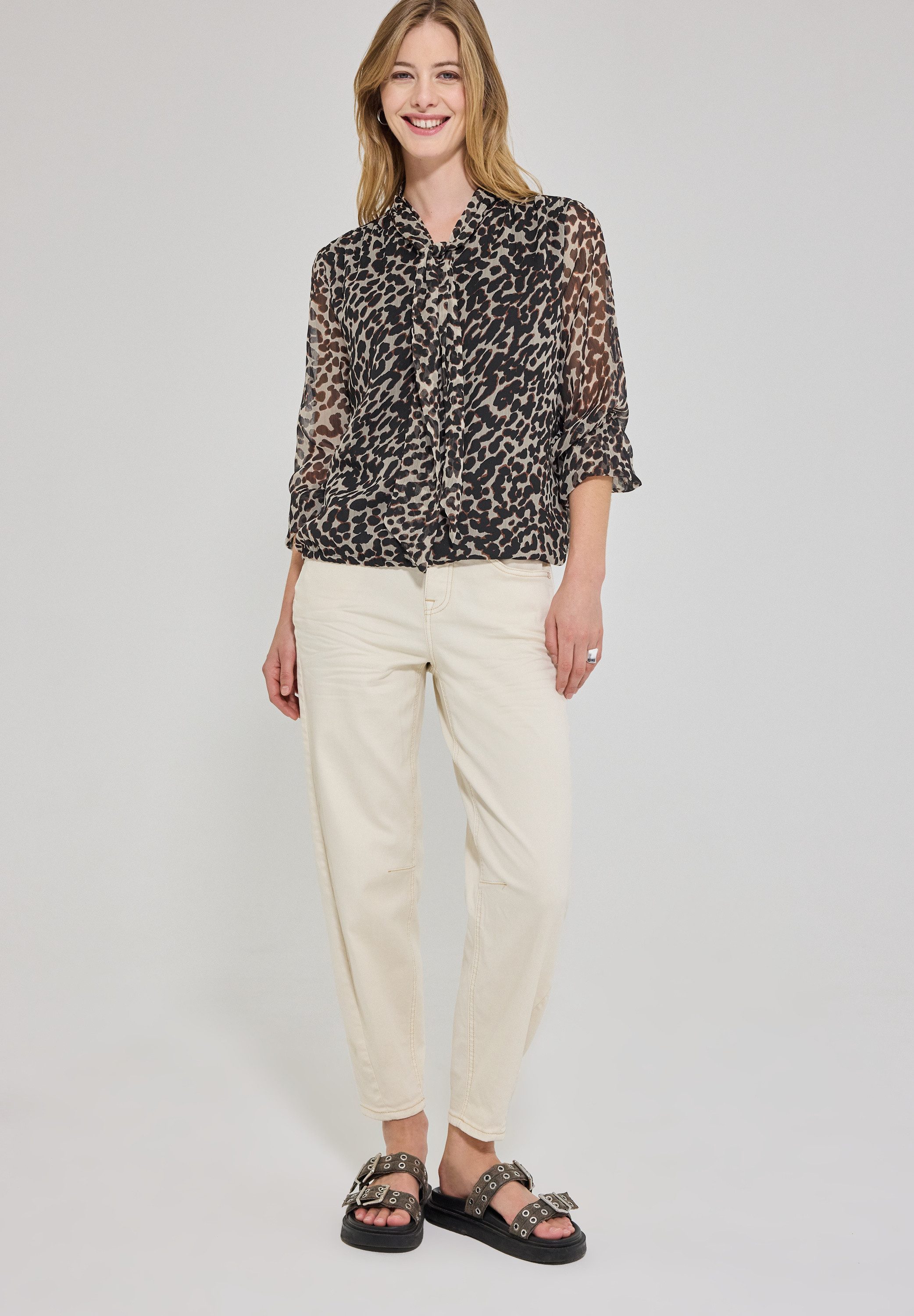 STREET ONE STUDIO Langarmbluse mit Chiffon-Lagen-Look