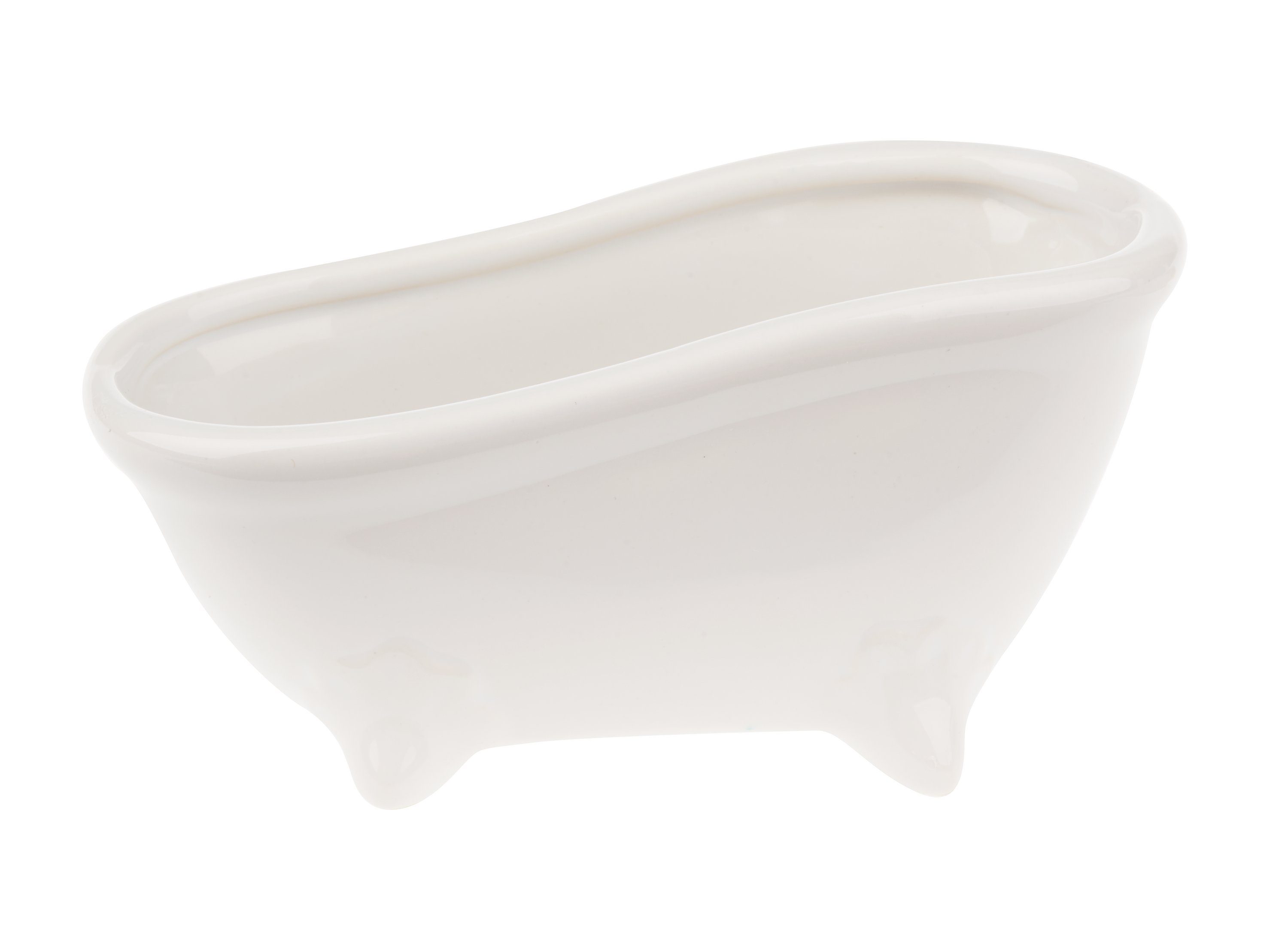 HobbyFun Seifenschale Keramik-Seifenschale Badewanne, Breite: 7 cm,  15x7x7,2cm, weiß glänzend