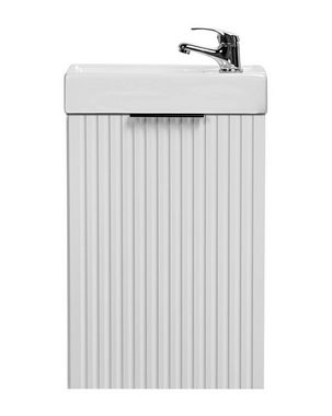 einfachgutemoebel Waschtisch-Set Badezimmer Waschplatz Blanchette 40cm, Raumsparend mit Becken, weiß, (Badmöbel Set, 1-St., Waschtisch Unterschrank mit Becken)