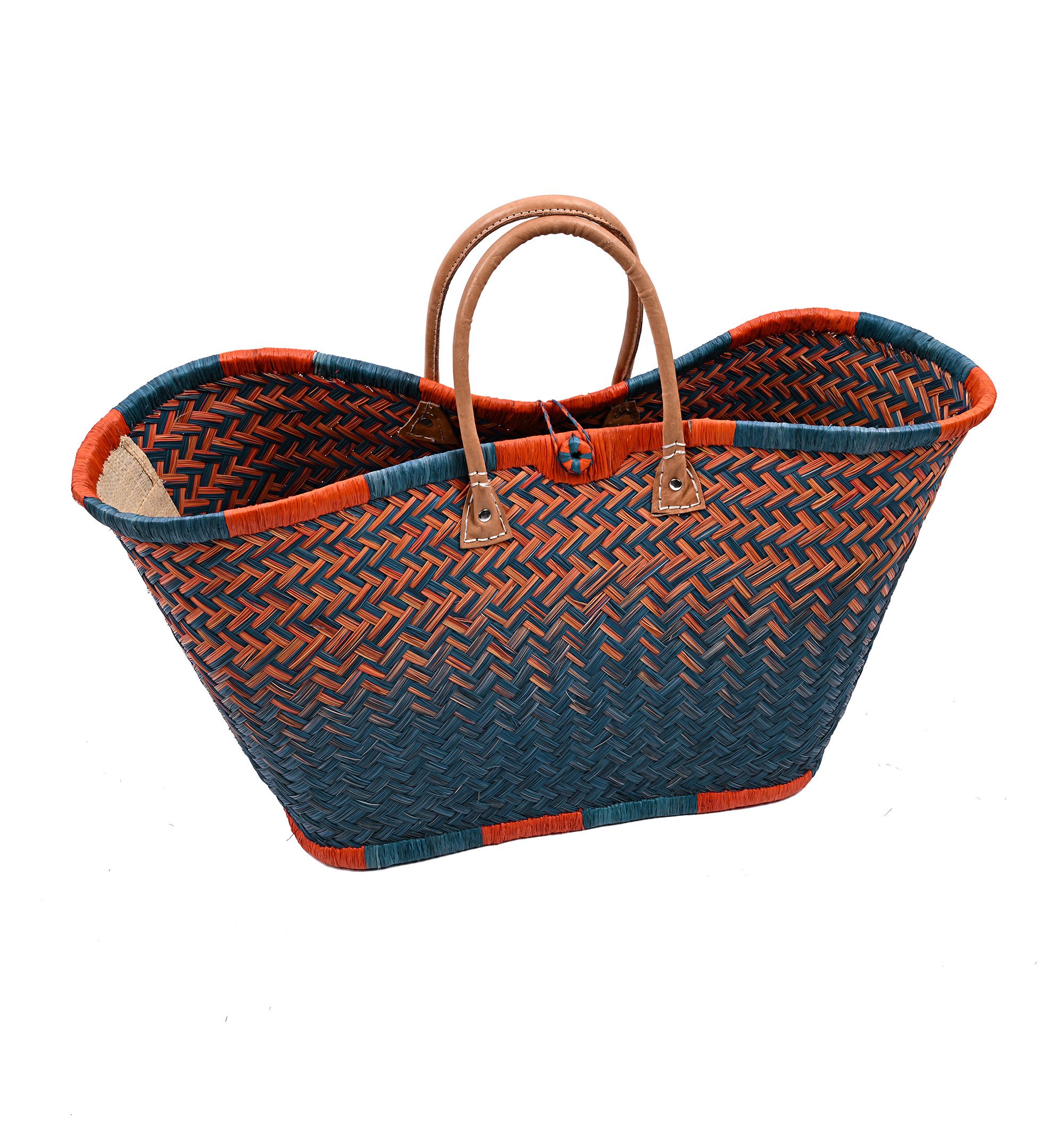 Goodman Design Korbtasche Handgefertigte Basttasche mit Ledergriffen, Langlebig, umweltfreundlich und hochwertig verarbeitet