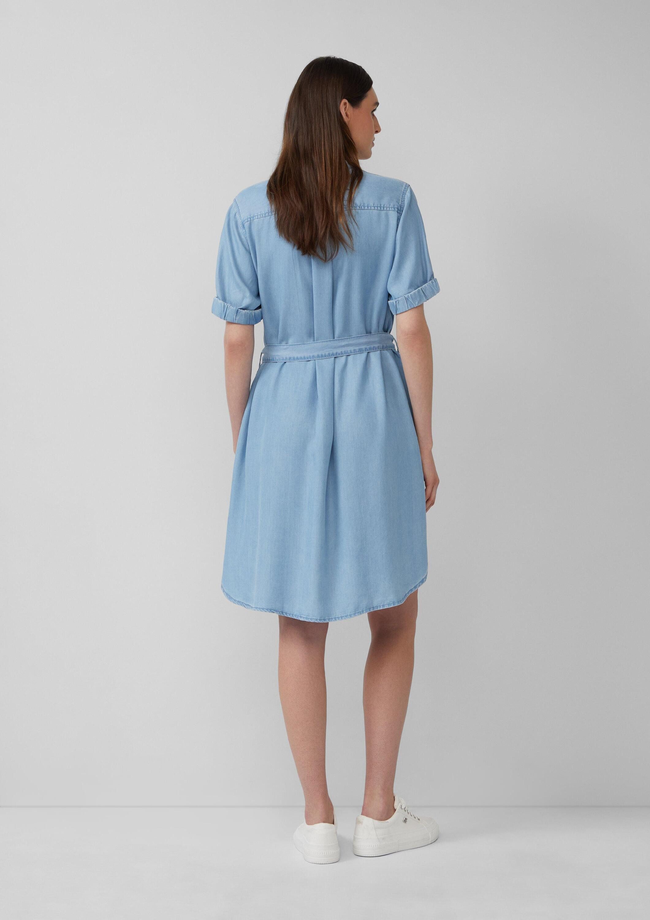 s.Oliver Minikleid Kleid Kleid aus Lyocell mit Stehkragen und Gürtel günstig online kaufen