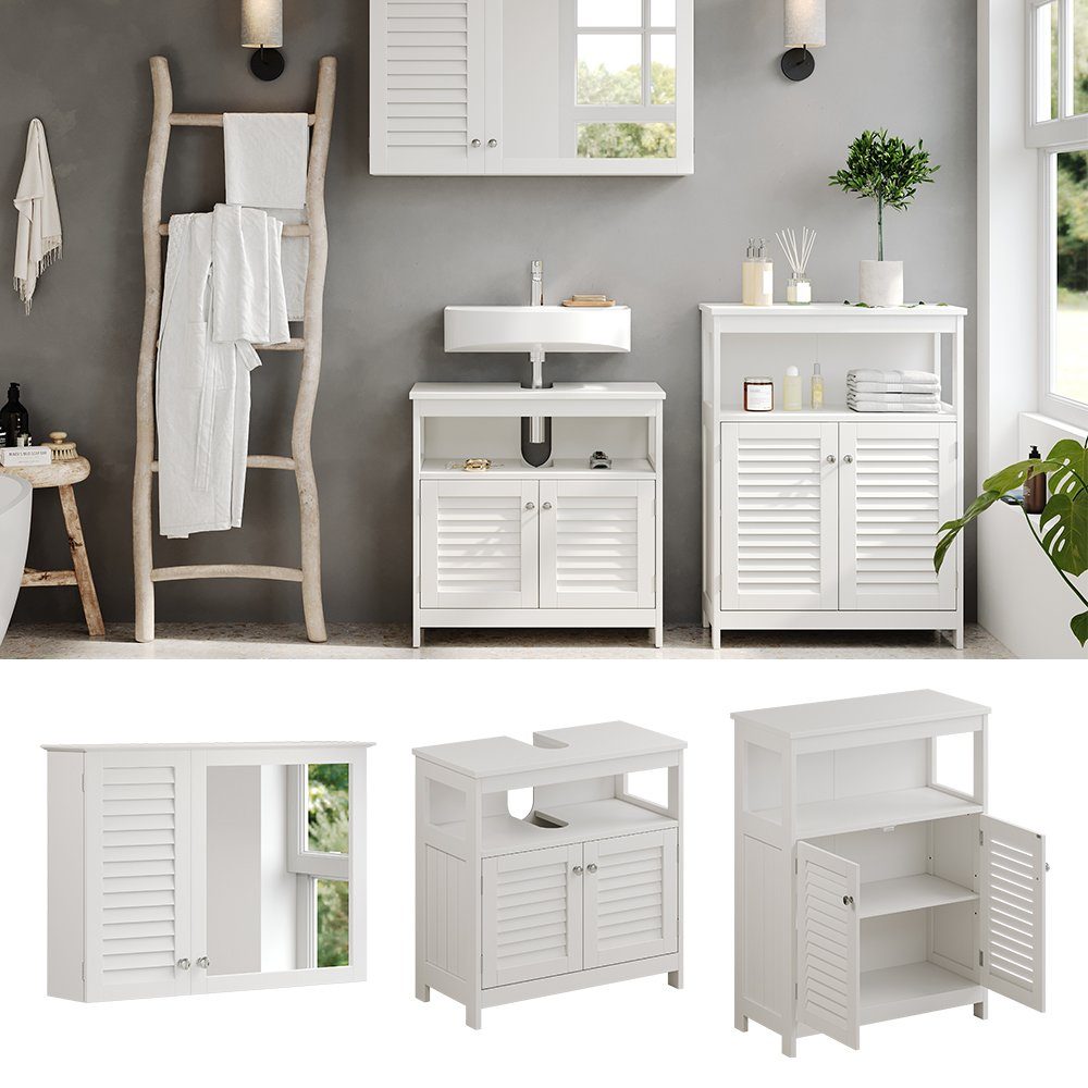 Vicco Badmöbel-Set Riad, Weiß, 3 Teile, günstig online kaufen