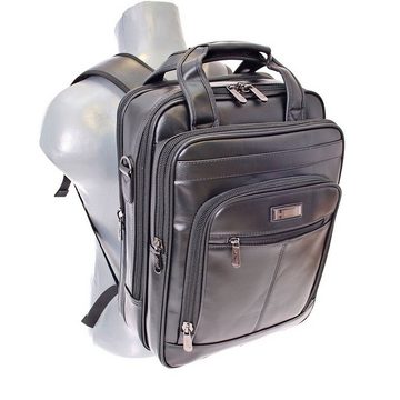 SHG Messenger Bag Arbeitstasche Flugbegleiter Schultertasche Messenger Bag, mit Rucksack-Funktion und mit abnehmbaren Umhängeriemen