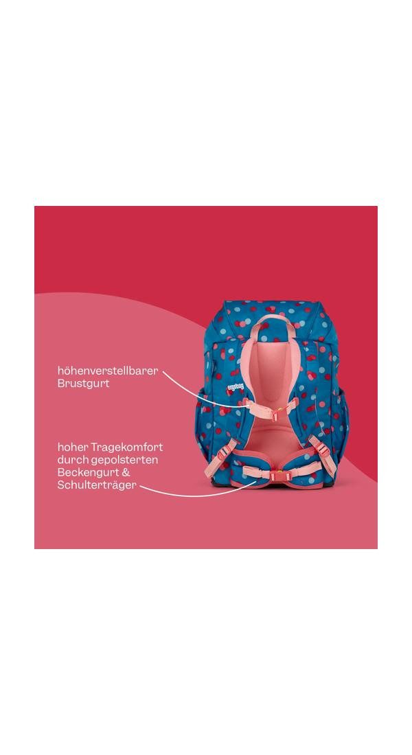 ergobag Kinderrucksack mini, mit Hüft- & Brustgurt für einen ergonomischen Sitz