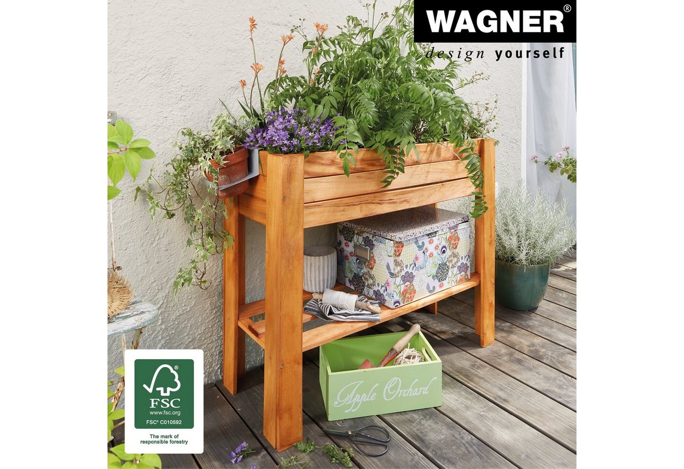 Thumbnail - WAGNER design yourself Hochbeet GreenBOX Light - 70 x 83 x 34,5 cm - verschiedene Farben - Nadelholz massiv I FSC® I Reg...