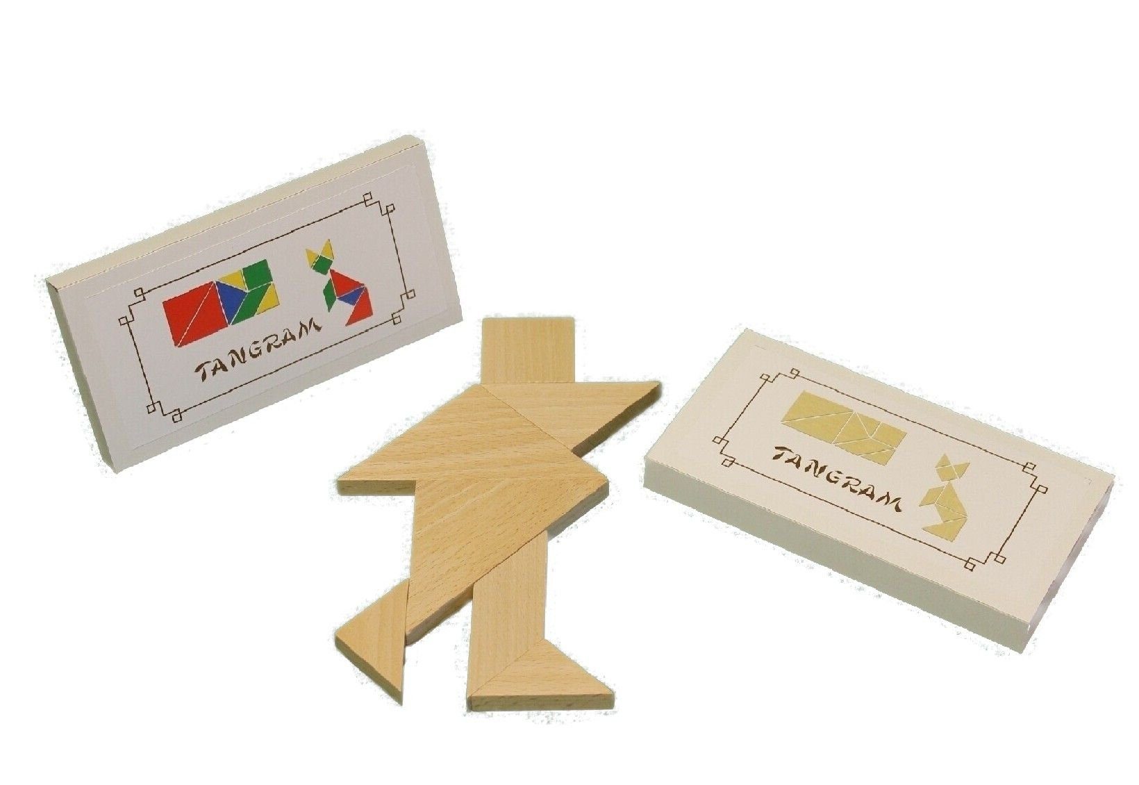 Erzgebirgische Holzspielwaren Ebert GmbH Puzzle Holzspielzeug Tangram natur BxHxT 15,6x7,8 x1cm NEU, 7 Puzzleteile