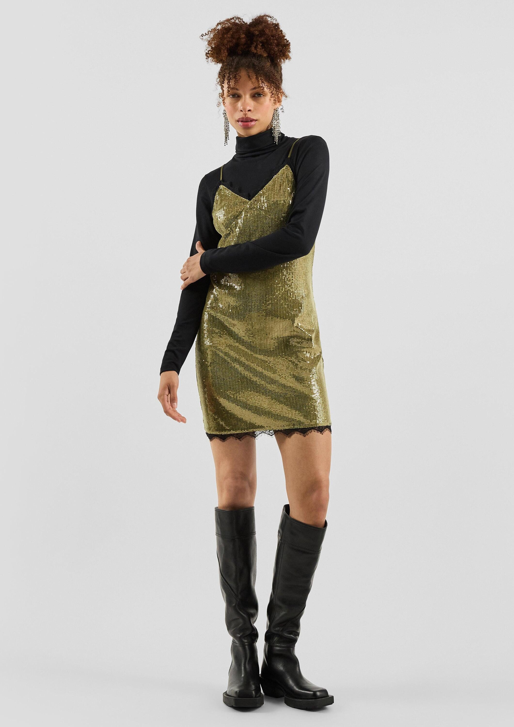 QS Minikleid Kleid QS x Vanessa Mai, Paillettenkleid