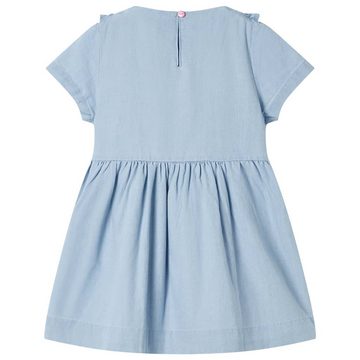 vidaXL A-Linien-Kleid Kinderkleid mit Rüschen Hellblau 116