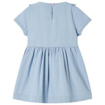 vidaXL A-Linien-Kleid Kinderkleid mit Rüschen Hellblau 140