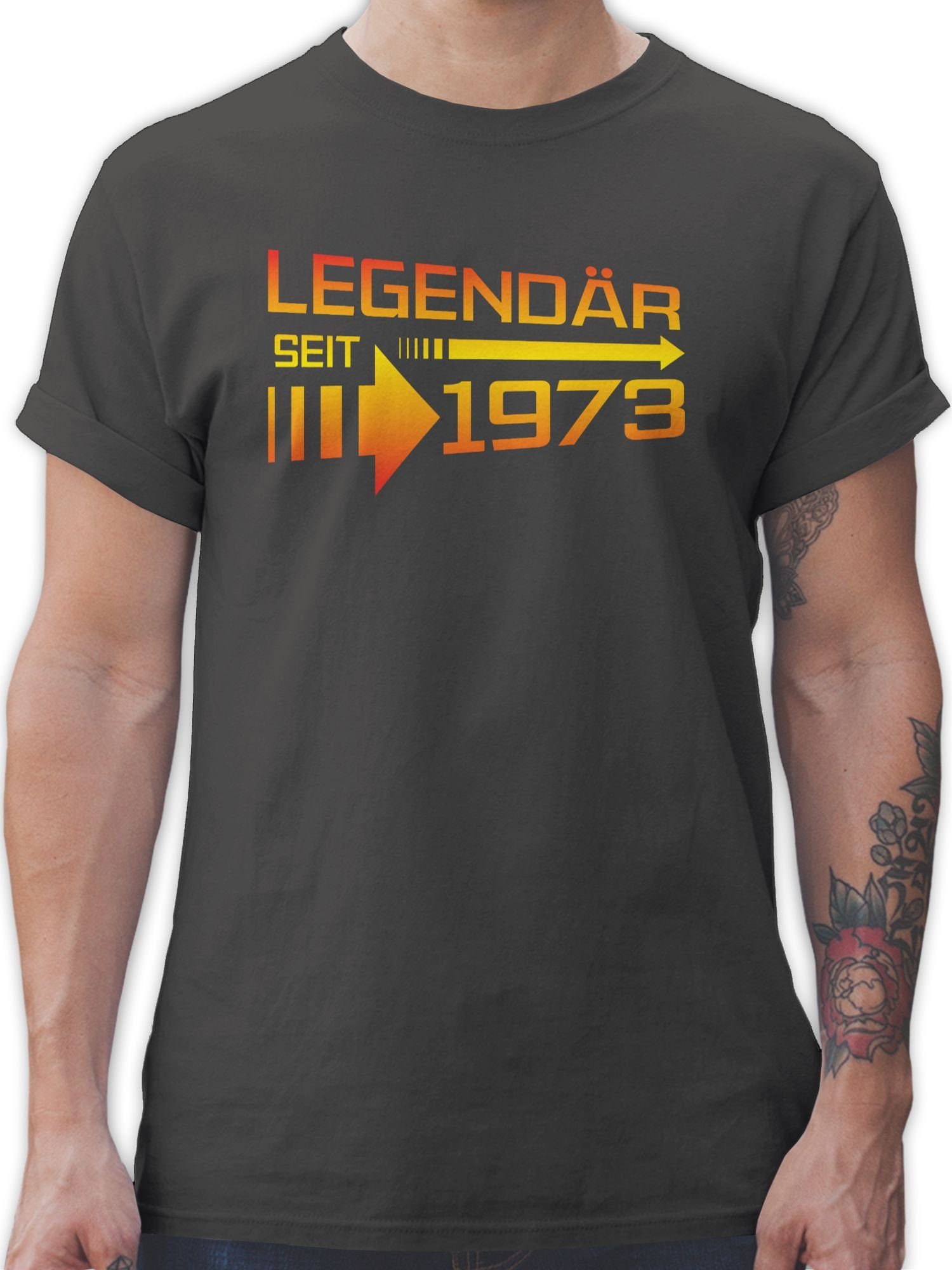 Shirtracer T-Shirt Legendär seit 1973 orange / gelb 50. Geburtstag 03 Dunkelgrau