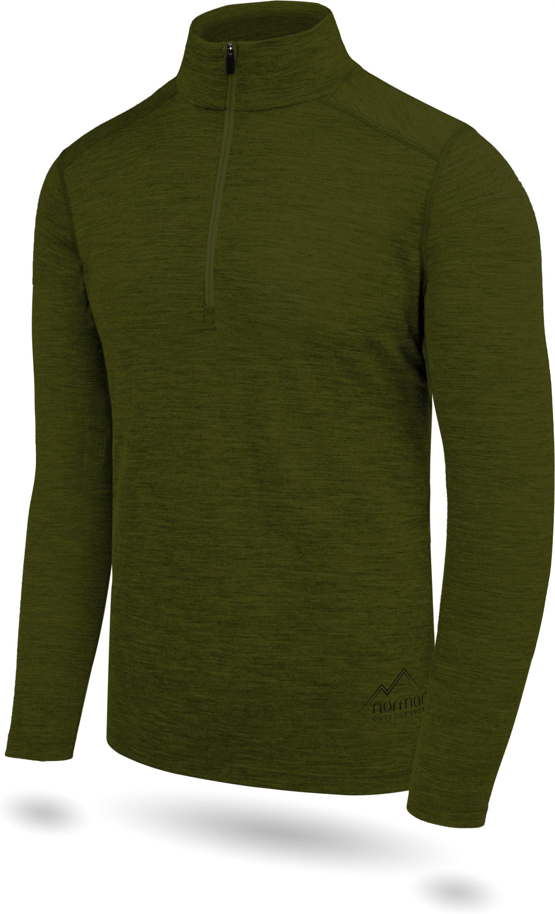 normani Langarmshirt Herren Merino Langarm mit 1/4 Zipper Canberra Merino Winter Outdoor Ski Pullover - Aus Merinowolle