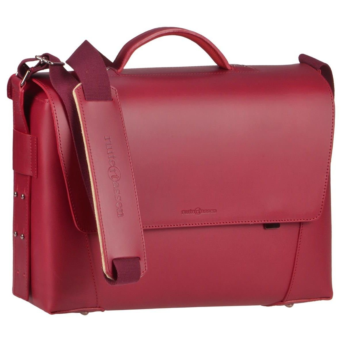 Ruitertassen Aktentasche Vanguard, 40 cm Lehrertasche mit 3 Fächern, dickes rustikales Leder in rot