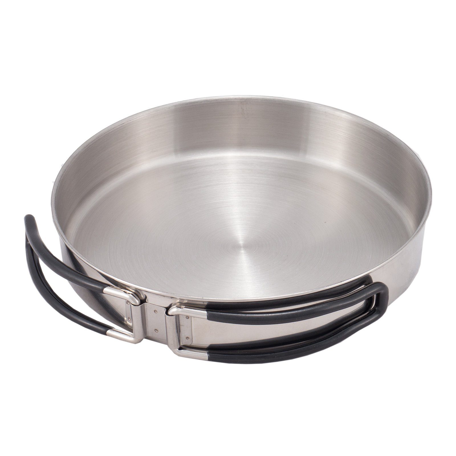 Outdoor International Topf-Set Camping Kochgeschirr Set 2tlg., Edelstahl Topf Pfanne Geschirr Stapelbar