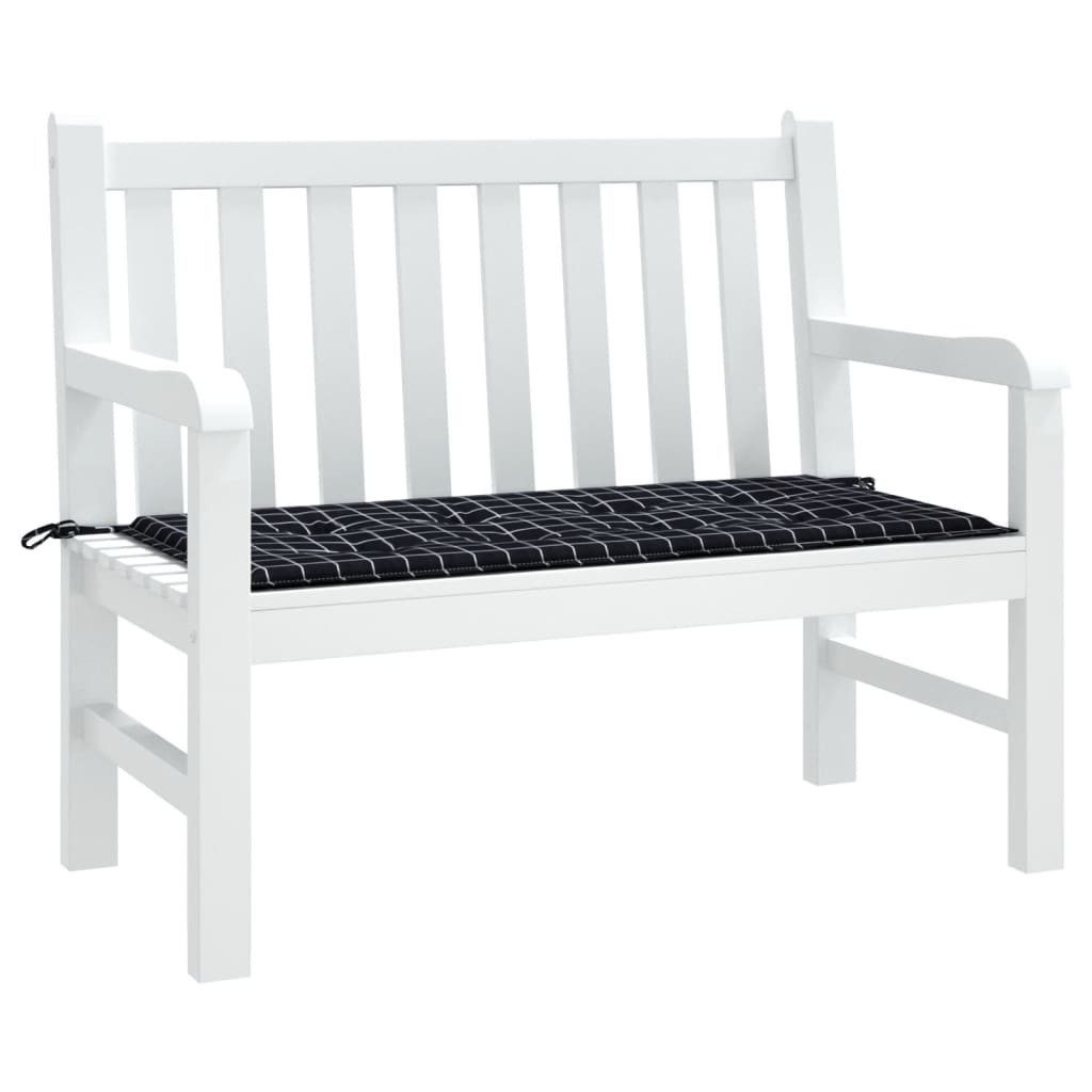 vidaXL Sitzauflage Gartenbank-Auflage Schwarz Karomuster 100x50x4 günstig online kaufen