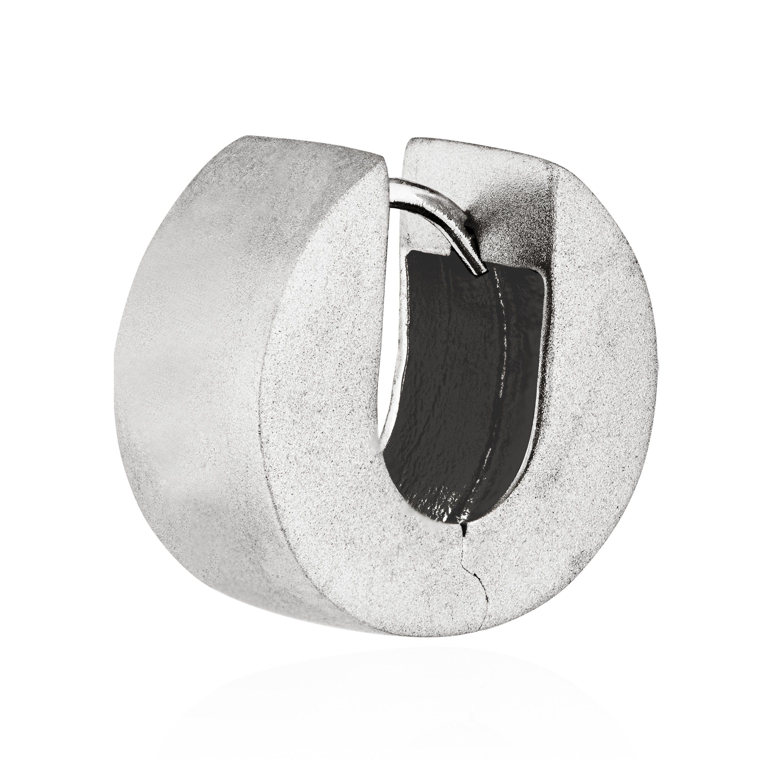 NKlaus Klappcreolen Einzel 925 Sterlingsilber Klappcreole Ohrring 14,6 (Einzel - 1 Stück)