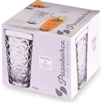 Pasabahce Gläser-Set 4 Tlg. Trinkgläser-Set Softtrinkglas 285 ml Transparent Kristall-Look