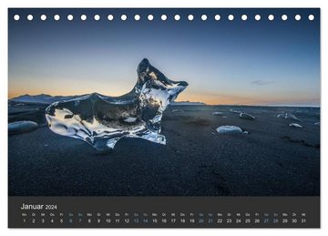 CALVENDO Wandkalender Island (Tischkalender 2024 DIN A5 quer), CALVENDO Monatskalender