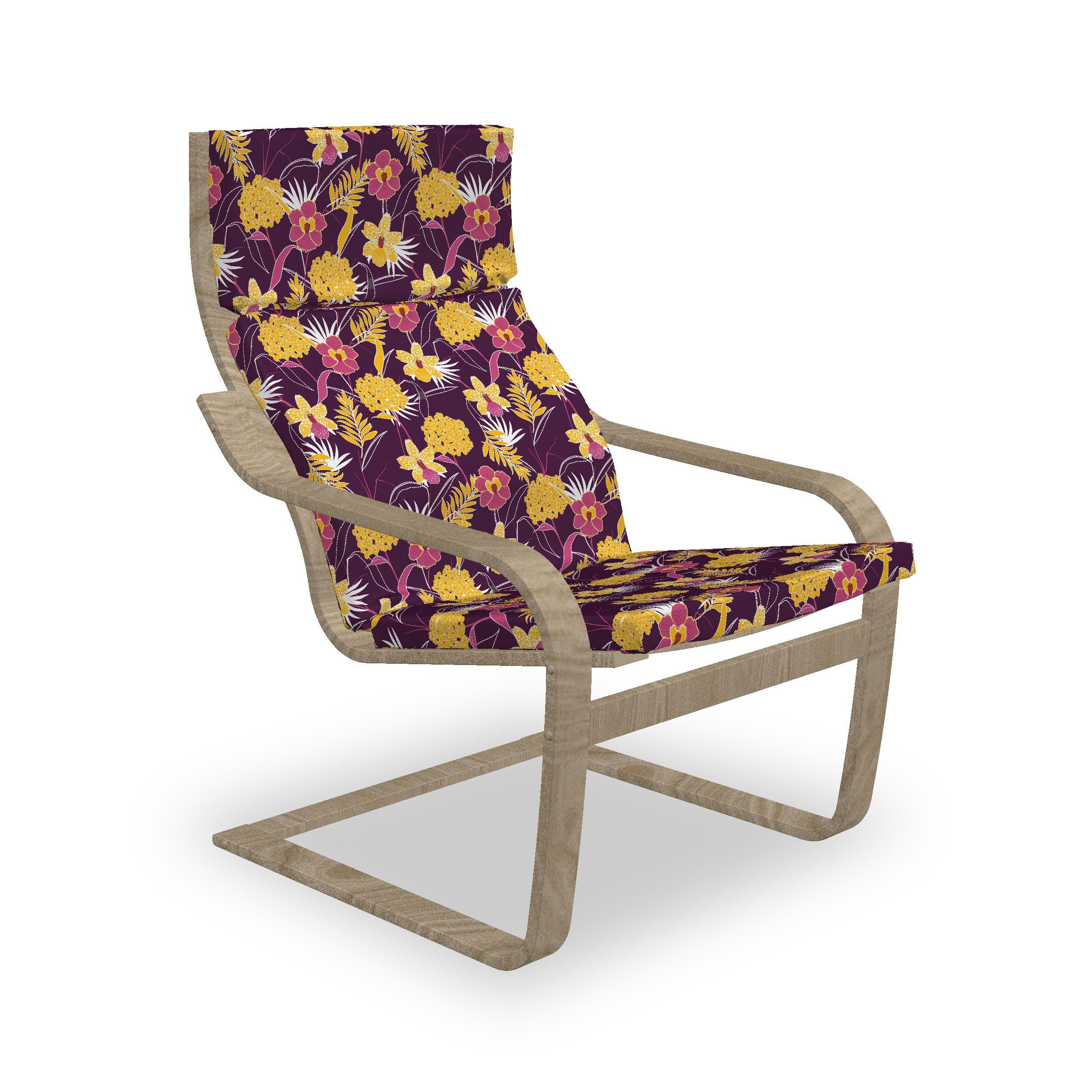 Abakuhaus Stuhlkissen Sitzkissen mit Stuhlkissen mit Hakenschlaufe und Reißverschluss, Blumen Pastell Buttercup Hibiscus