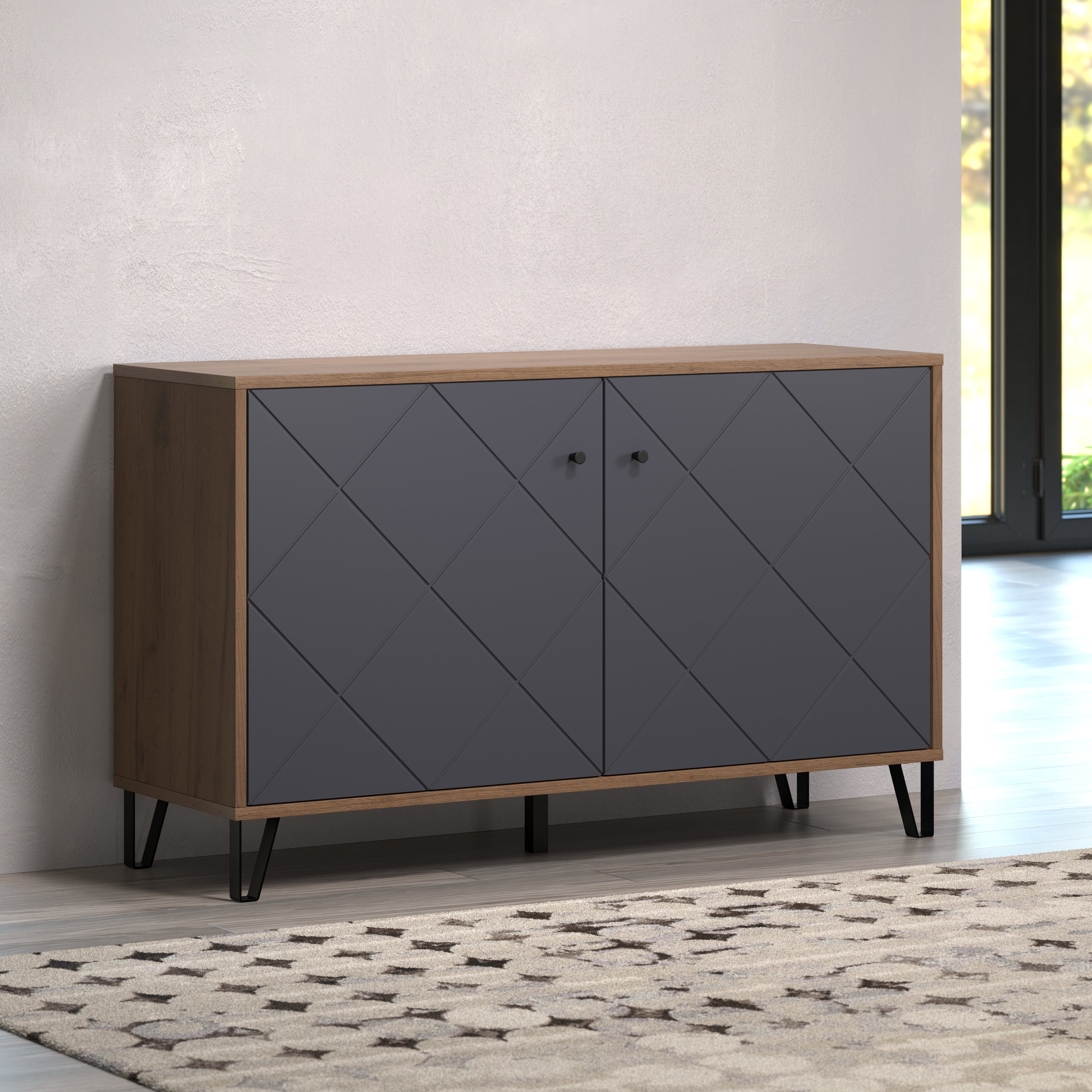 St), Places außergewöhnliches strukturierten Soft-Close mit Sideboard of Style (1 Design Fronten, Molveno