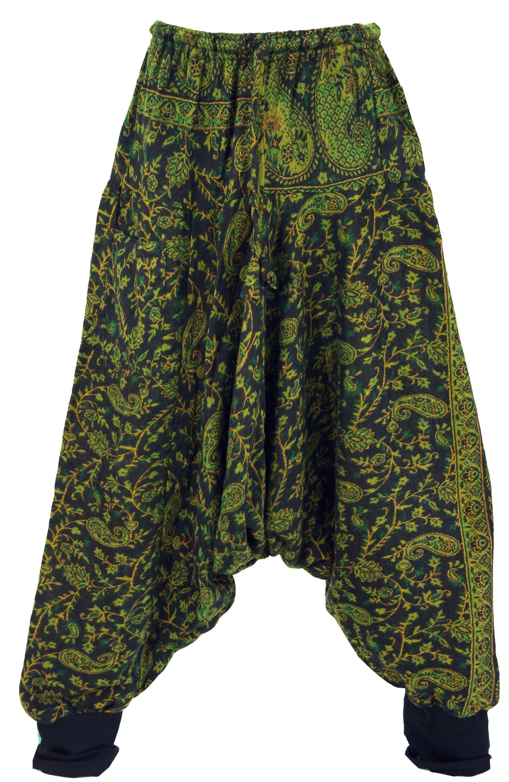 Guru-Shop Relaxhose Flauschige Haremshose, Boho Pluderhose,.. Ethno Style, alternative Bekleidung