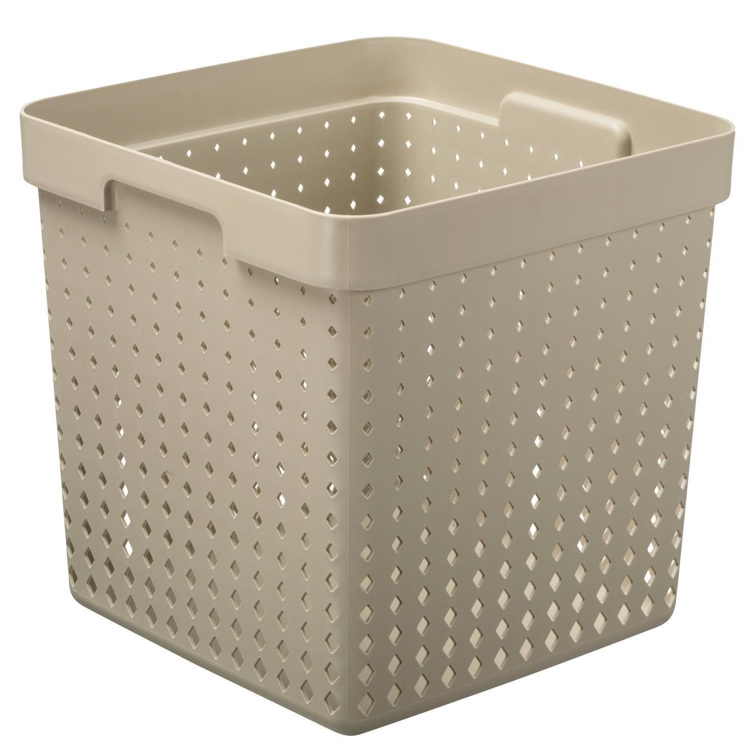 Plast Team Aufbewahrungsbox SEOUL, B 29,6 x H 29,6 cm, Beige, Kunststoff, Stapelbar, mit Diamantlochung