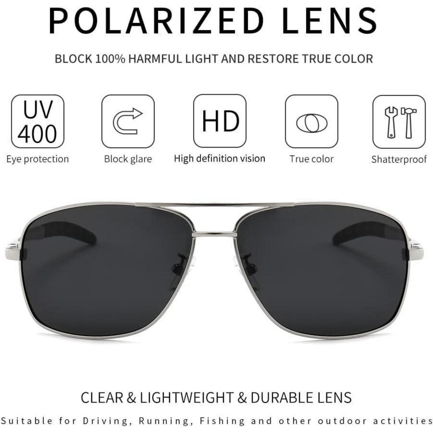 LuxusKollektion Sonnenbrille Sonnenbrille Herren Polarized Metallrahmen Silberrahmen Graue Linse