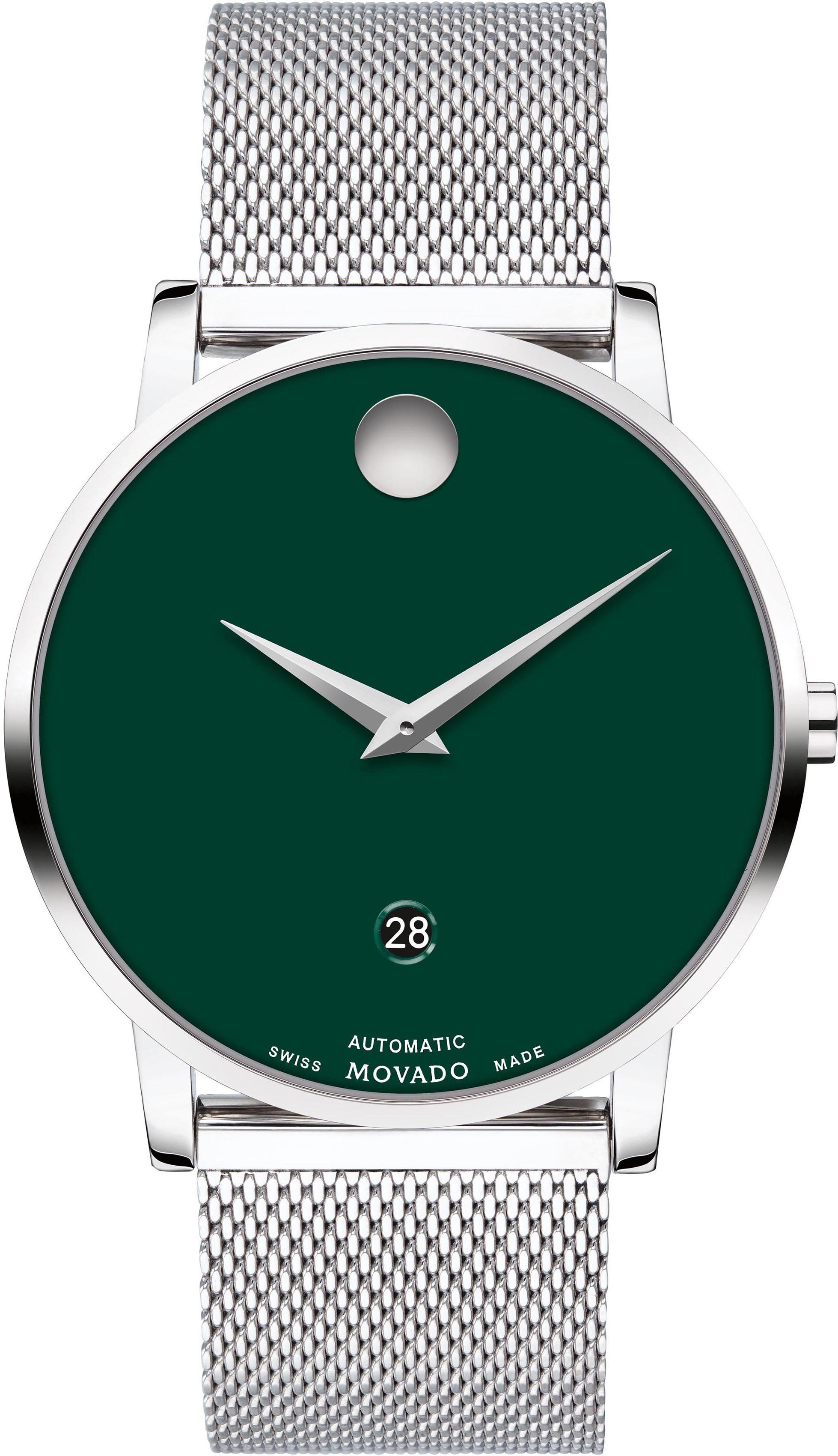 MOVADO Automatikuhr MUSEUM, 0607649, Armbanduhr, Herrenuhr, mechanische Uhr, Swiss Made, Datum