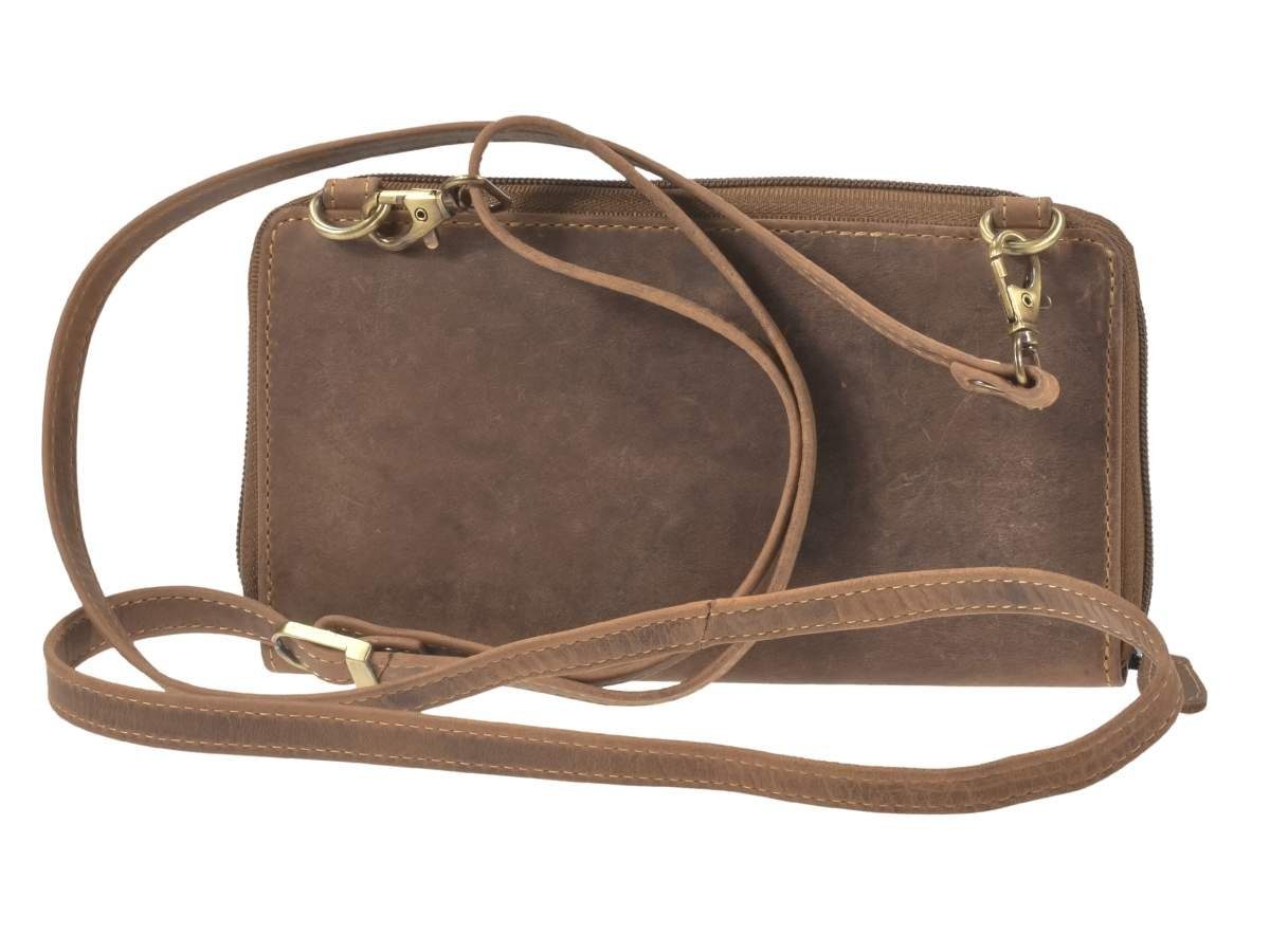 Greenburry Geldbörse Vintage, Portemonnaie zum Umhängen, 16 Kartenfächer, RFID Schutz