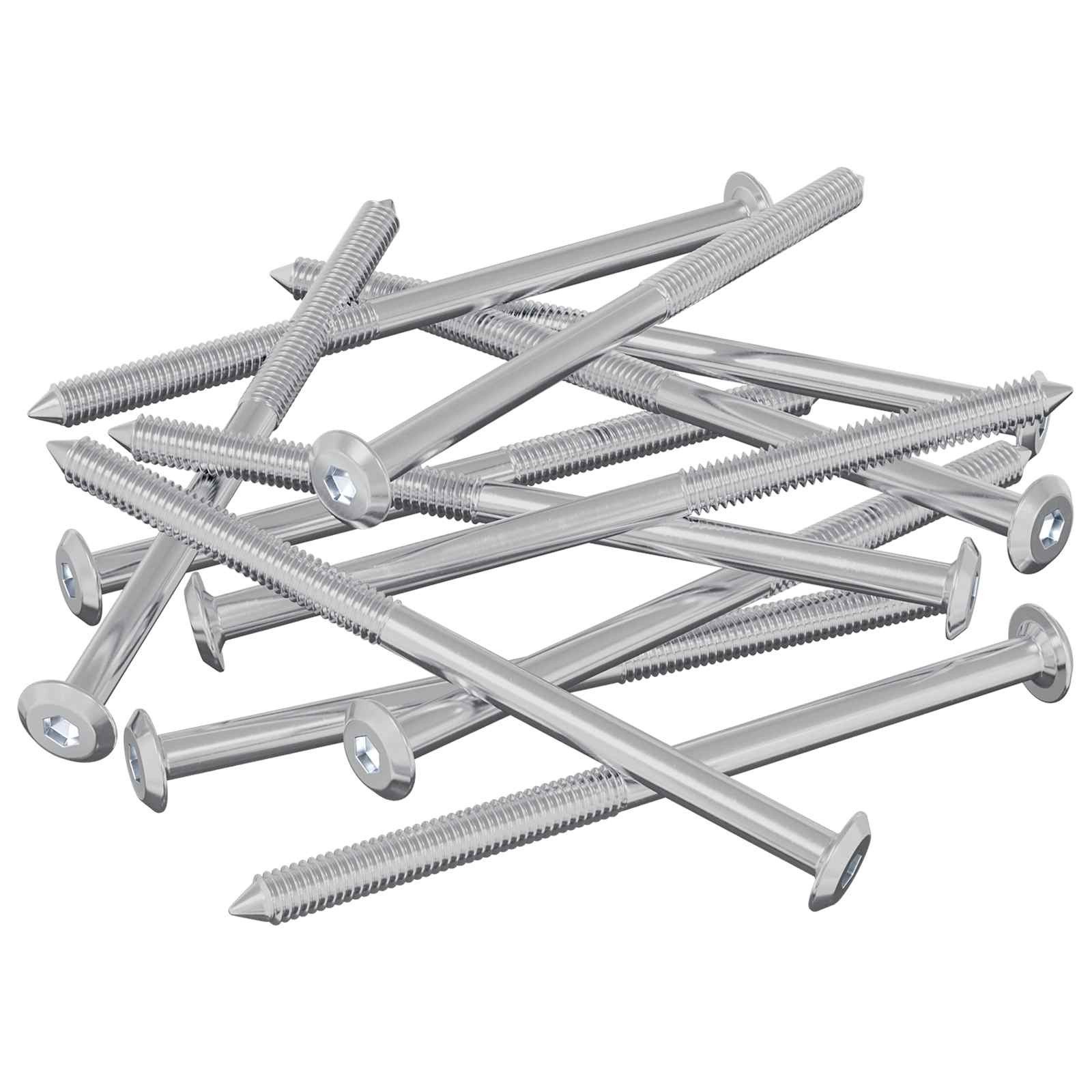 vidaXL Schraube Möbel-Schrauben 12 stk. Silber M6 x 100 mm Stahl, (12 St)