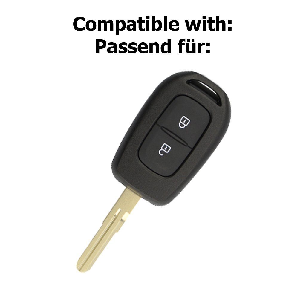 2 Renault Schlüsseltasche Schwarz, Fluence Autoschlüssel Wind Silikon Softcase Modus Kangoo Schutzhülle für Clio mt-key Tasten Twingo
