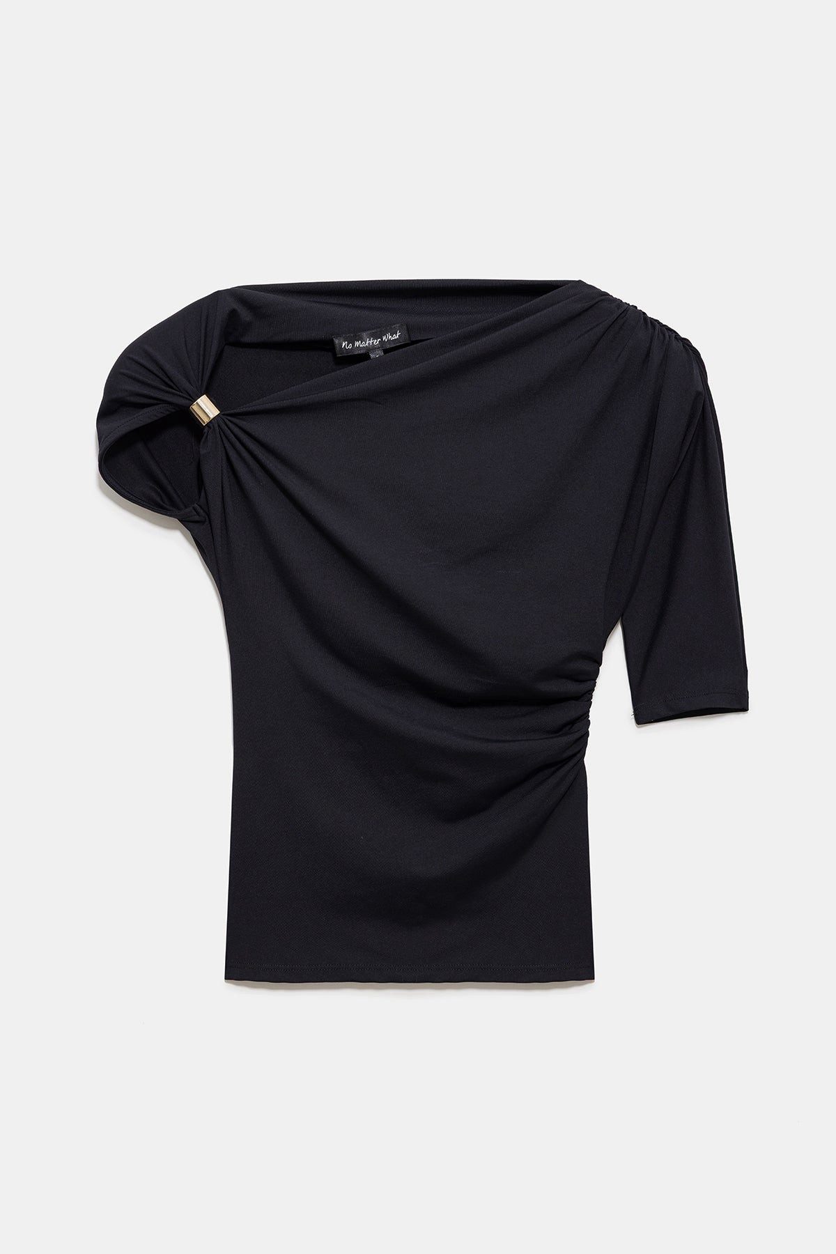 T-Shirt Eng anliegendes T-Shirt mit Metallaccessoires
