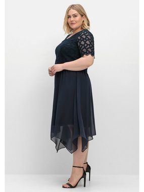 Sheego Abendkleid Große Größen aus Chiffon, mit Zierbortenstickerei