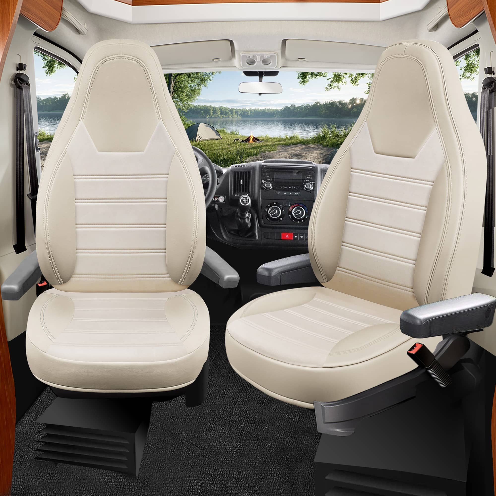 BREMER SITZBEZÜGE Autositzbezug für Chausson etape line (HW5), Set, 2-tlg., Schonbezüge Sitzbezüge Fahrer und Beifahrer, in Beige