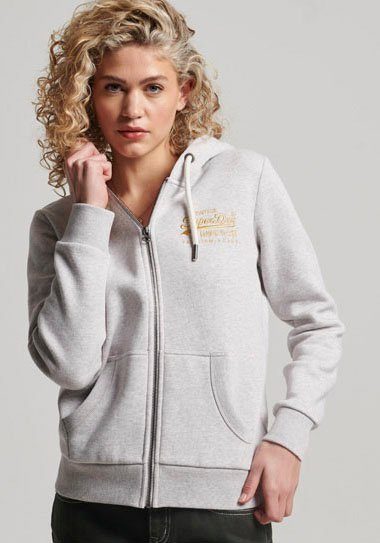 Superdry Kapuzensweatjacke VL SCRIPTED COLL ZIPHOOD Grey marl