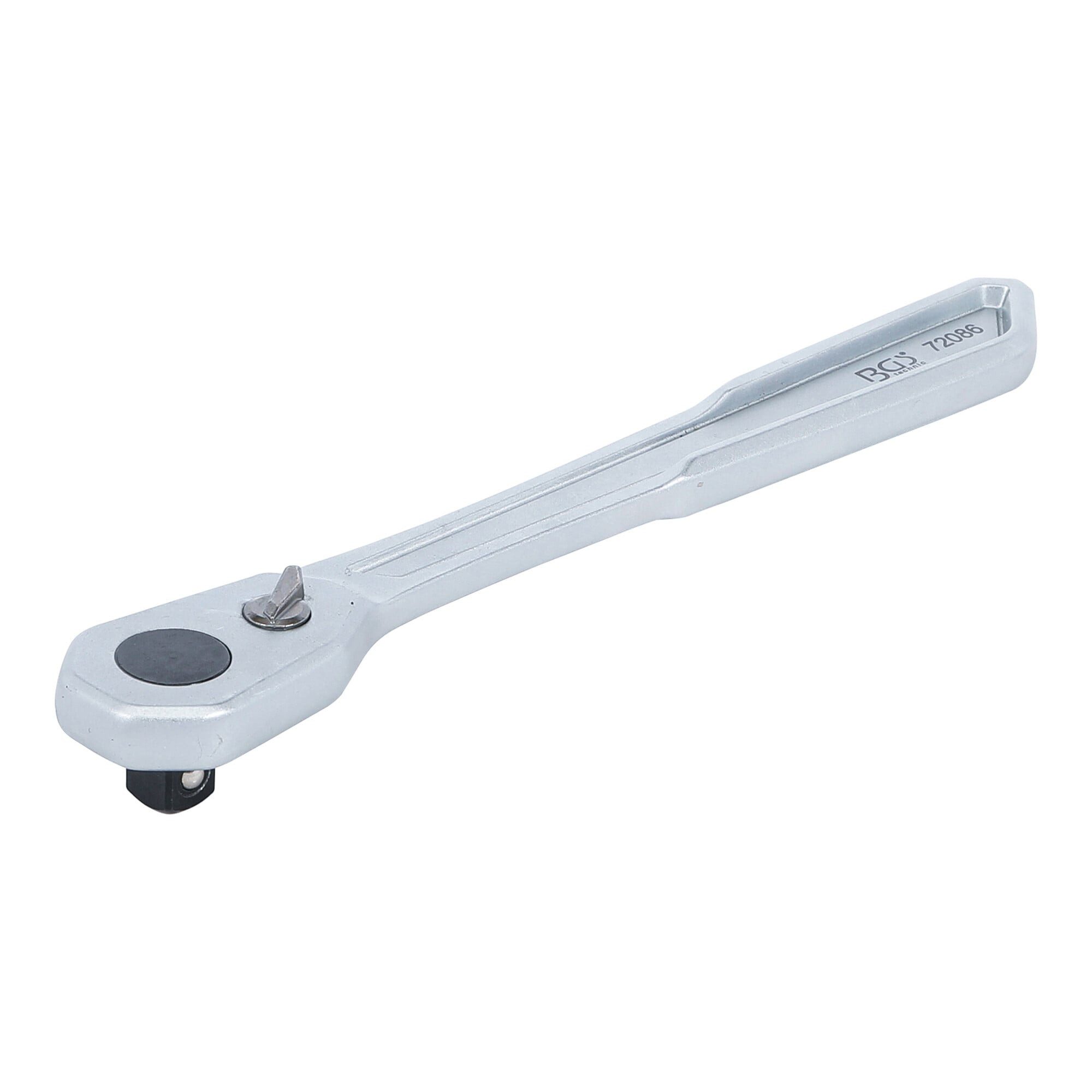 BGS technic Ratsche BGS Umschaltknarre 72086, extra flach, feinverzahnt, Abtrieb Außenvier