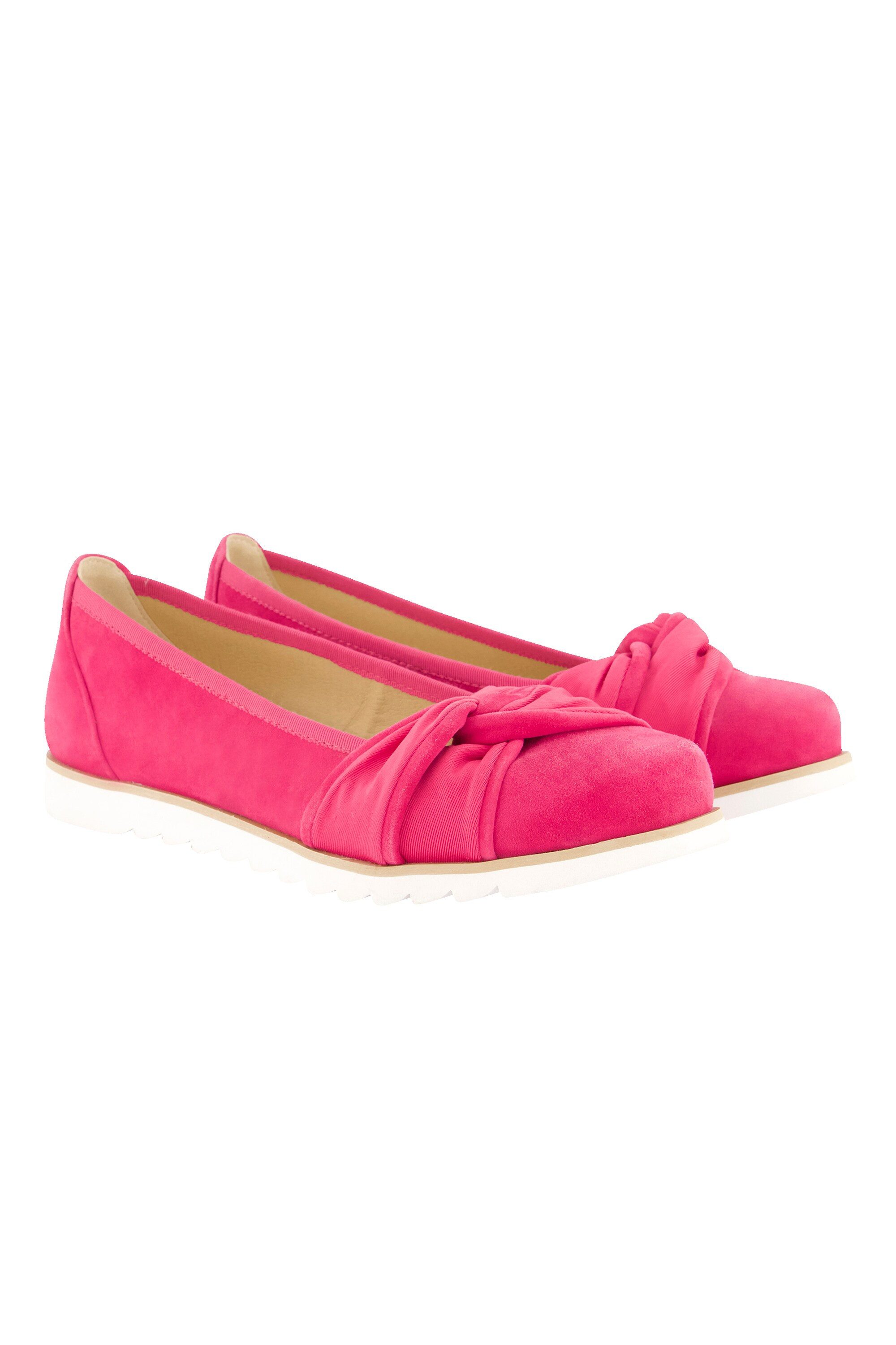 Ulla Popken Ballerinas Zierknoten Velours Weite günstig online kaufen