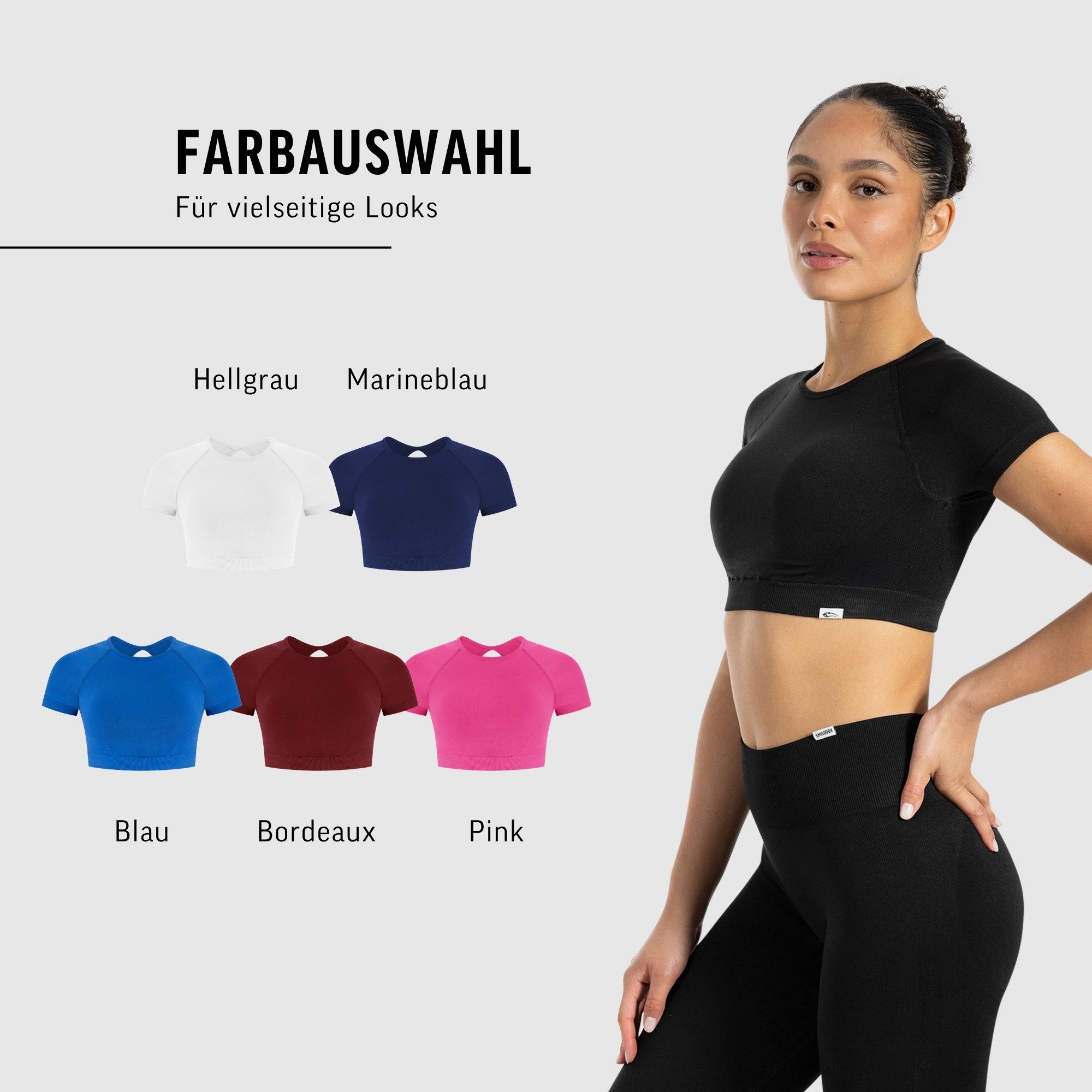 Trainingsshirt Soheli, Seamless Fitness Crop Top mit kurzem Ärmel, Gym & Yogashirt