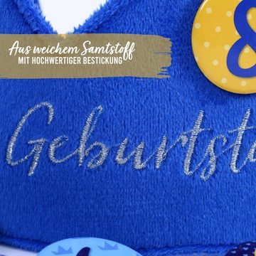 PAPIERDRACHEN Fleecemütze Geburtstagskrone Samt mit Zahlen - für den Kindergeburtstag