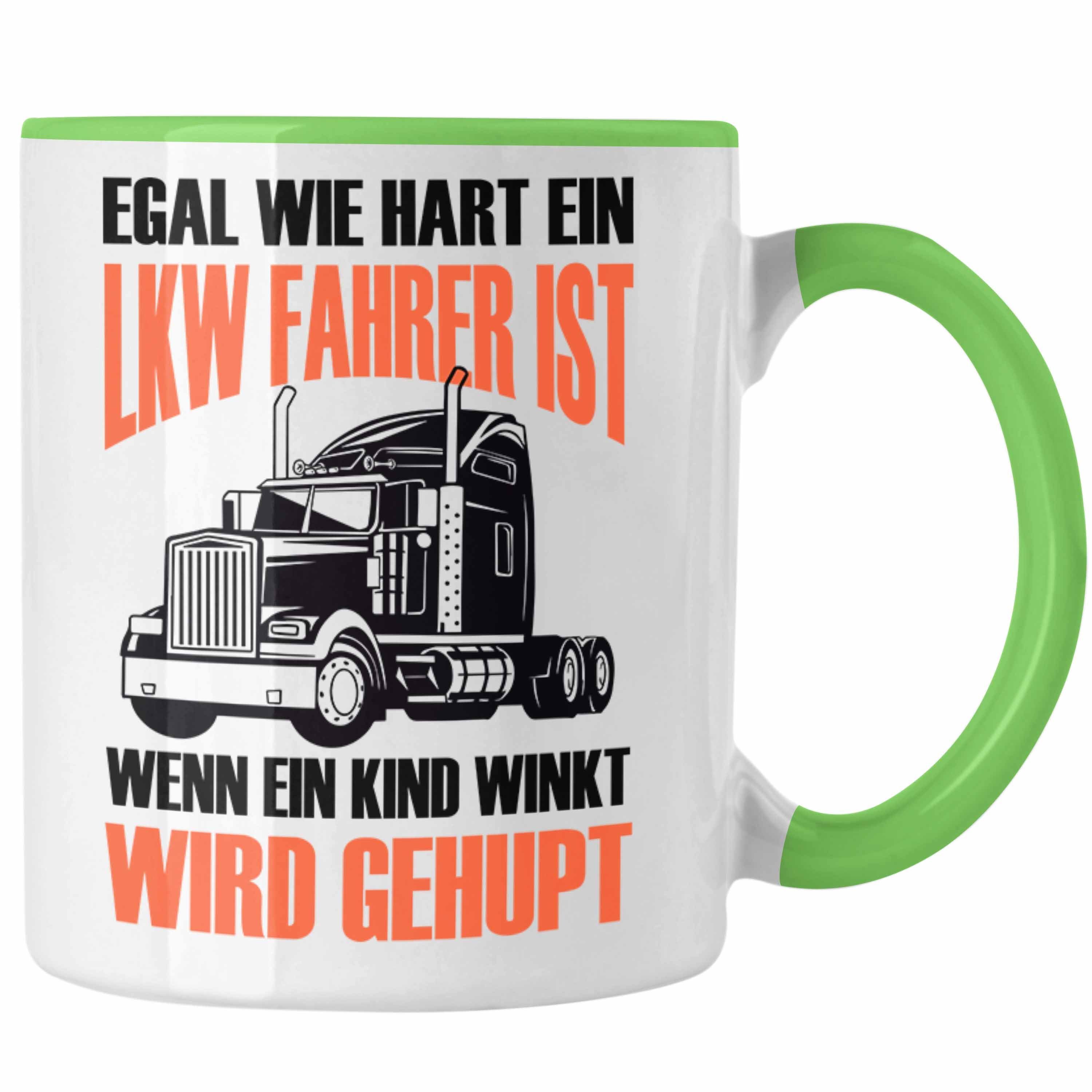 Trendation Tasse Lustige LKW-Fahrer Tasse Geschenk für Truckliebhaber Wenn Ein Kind WI Grün