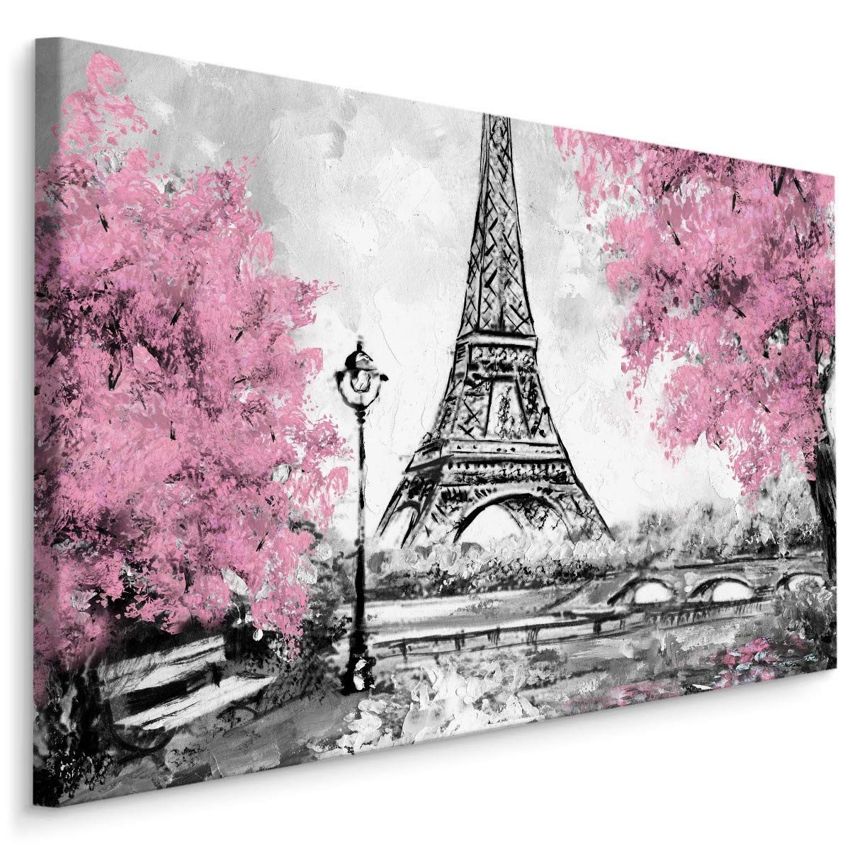 Muralo Leinwandbild Architektur – Leinwandbild Wandbild Kunstdruck Wohnzimmer, Gebäude (1 St), Paris – Stadt – Frankreich, 30 x 20 cm, aufhängefertig