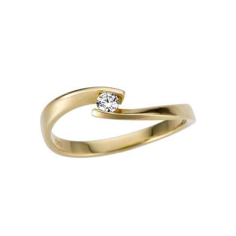 Firetti Goldring Schmuck Geschenk Gold 333 Damenring Verlobungsring Goldring Solitär, mit Brillant