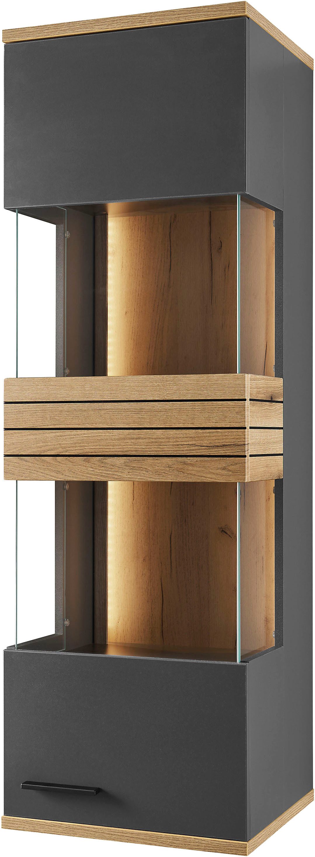 set one by Musterring Vitrine Quincy (1-St) Spiegelbildlich montierbar, in 2 Farben erhältlich, 139,2 cm hoch
