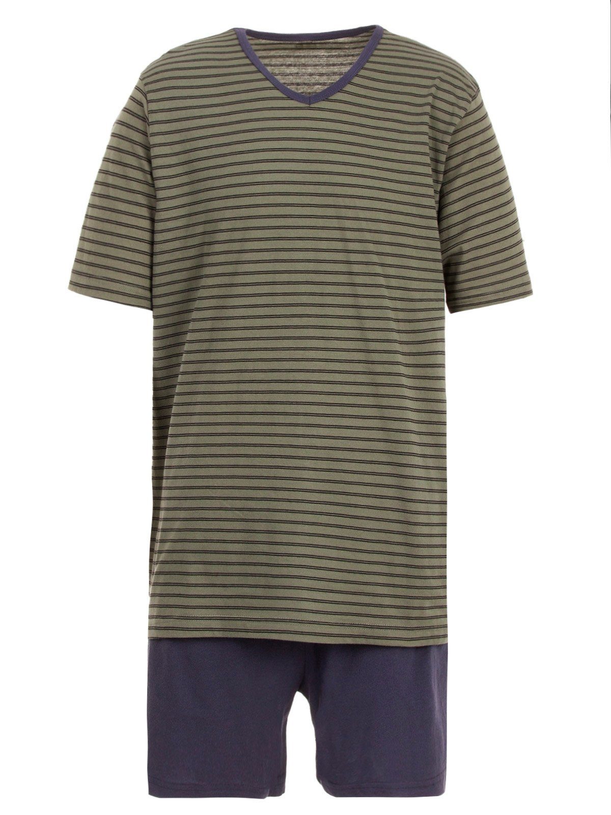 khaki V-Neck Shorty Schlafanzug Set Henry Terre - Pyjama