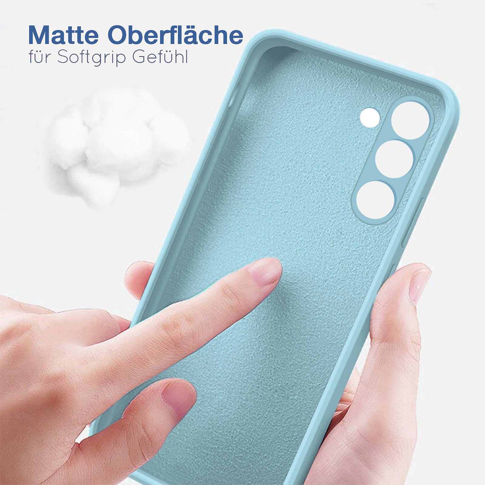 Tec-Expert Handyhülle SoftGrip Cover Hülle für Samsung Galaxy A55 5G, Handy Case Bumper integrierter Kameraschutz flexibel – Bild 4 von 5