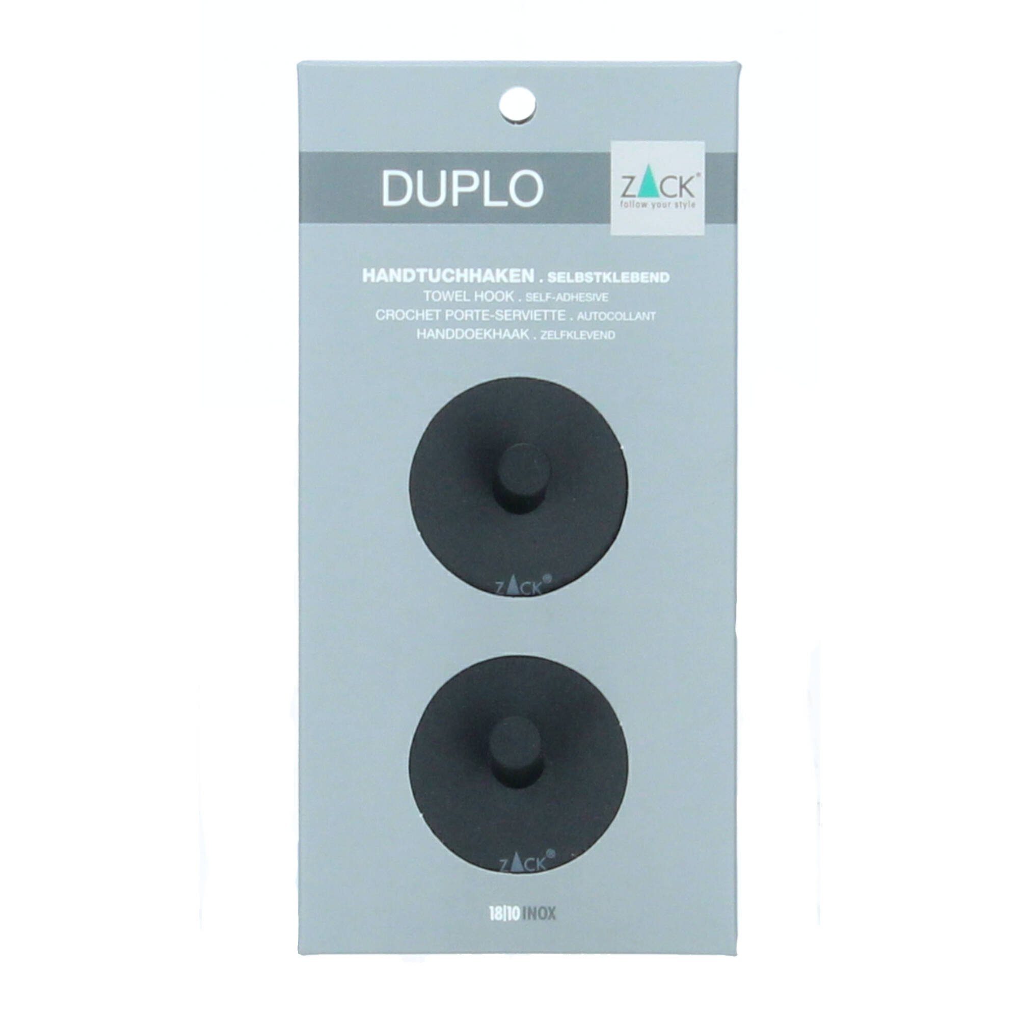 Zack Handtuchhalter Duplo 2er Set rund 4,5 cm schwarz