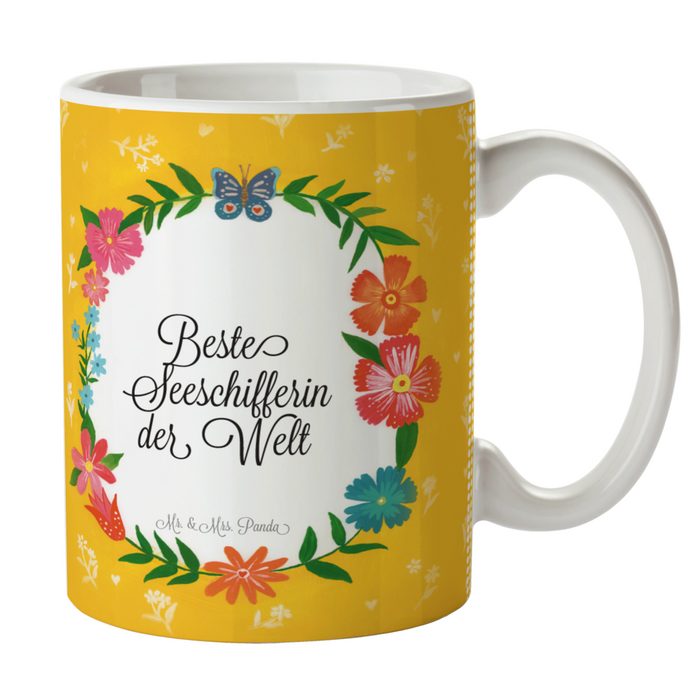 Mr. & Mrs. Panda Tasse Seeschifferin - Geschenk Büro Schenken Frühstück Kaffeetasse Dip Keramik